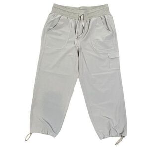 RBX Women's River Pants Capris Beige Tie waist and cinch ankle Size Small